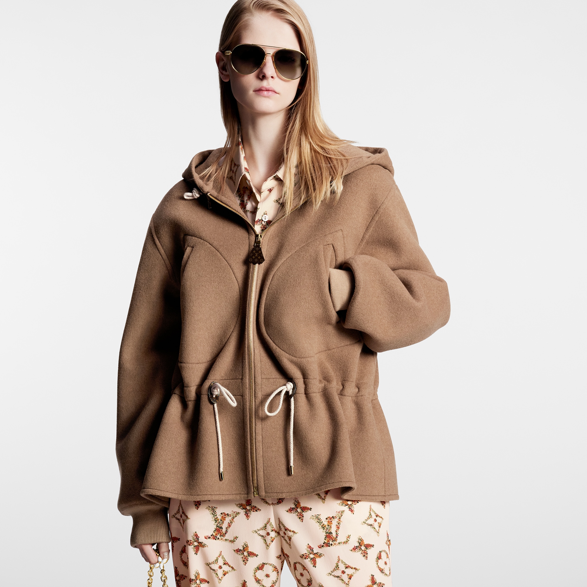 Women double cheap face hooded coat